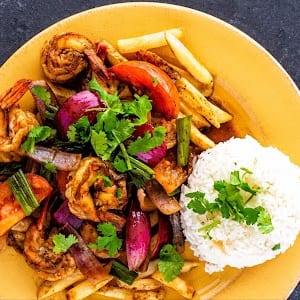 Camaron (Shrimp) Saltado.