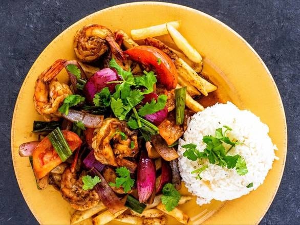 Tallarin Saltado de Camaron (Shrimp).